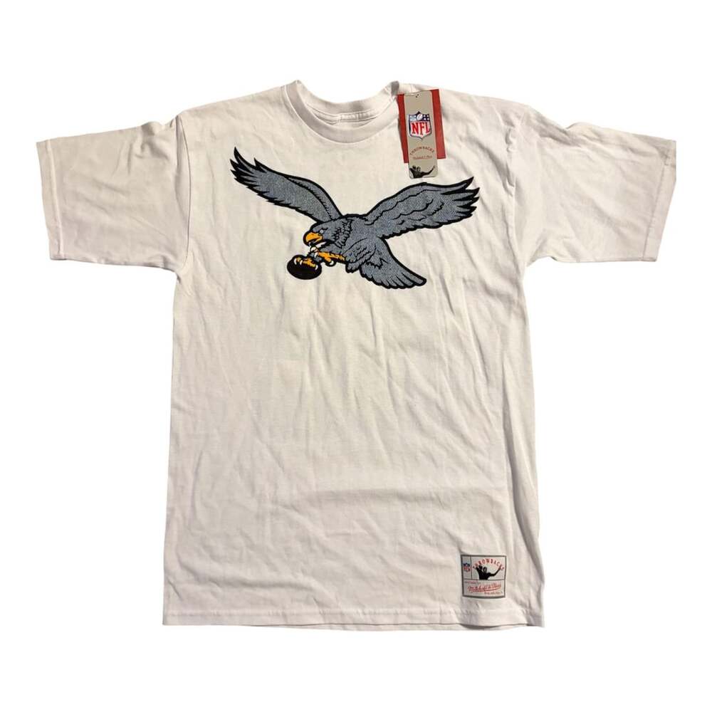 Mitchell & Ness Philadelphia Eagles T-Shirt Size M White NFL Throwbacks